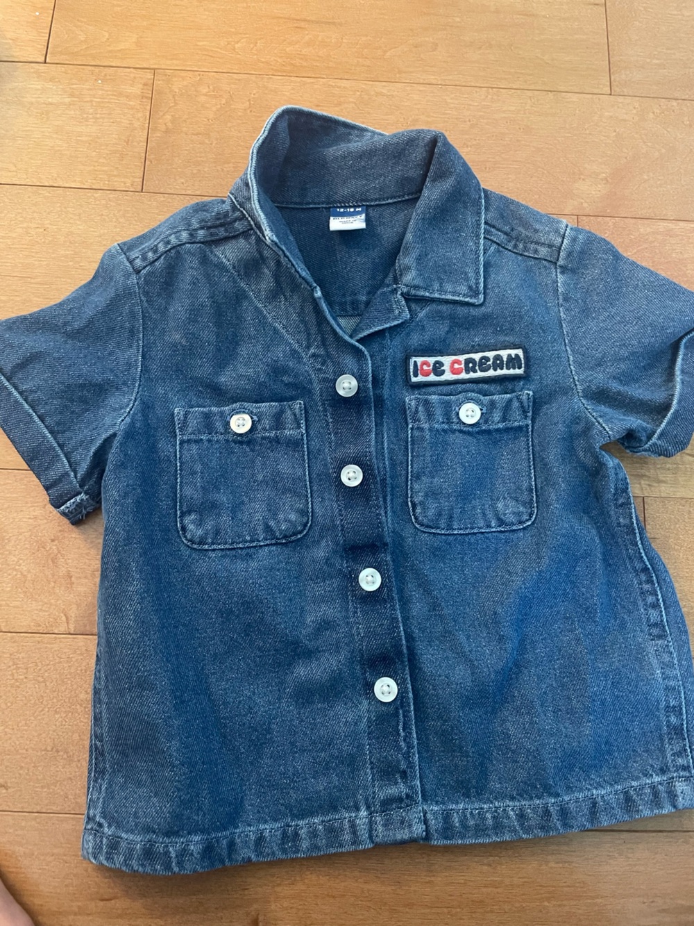 Baby boy denim ice cream shirt size 12-18m
